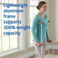 thumbnail image 3 of Muletas ligeras de aluminio Medline con punto rojo, para pacientes de 1,78 m a 1,98 m de altura, ayuda para caminar para adultos y personas mayores con capacidad de peso de 136 kg., 3 of 5