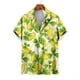 thumbnail image 4 of Camisas de verano con estampado de trébol de cuatro hojas para hombre y mujer, camisas casuales de manga corta con solapa, estilo hawaiano, para playa, estilo urbano, 4 of 5