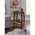 thumbnail image 2 of Powell Fiore Round Indoor Accent Side Table with Shelf, 24" Tall, Dark Hazelnut, 2 of 14