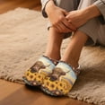 thumbnail image 3 of Chririnla Tribal Highland Cattle Sunflower Bedroom Slippers Cozy Comfy Plush Fuzzy Warm Rubber Sole Easy Slip On Memory Foam Fur Lined Home Slippers, 3 of 7