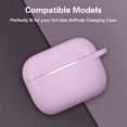 thumbnail image 2 of Airpods Pro Case - Shockproof Silicone Airpods Pro Case Protective Cover [Front Led Visible] With Carabiner Compatible With Apple Airpods Pro 2019, Lavender, 2 of 7