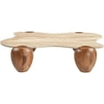 thumbnail image 4 of Meridian Furniture Liona Beige Marble And Acacia Wood Coffee Table, 4 of 9