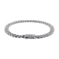 thumbnail image 2 of Round Cut Lab Created Moissanite Diamond 6MM Width Cuban Chain Bracelet For Men In 14k White Gold Over 925 Sterling Silver(G-H Color,VVS1 Clarity,3.00 Ct), 2 of 7
