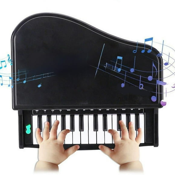 SIYTUAU Mini Piano pour Enfants Boîte à Musique Plastique Abs Noir Jouet Décoratif avec Mouvement Musical