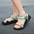 thumbnail image 6 of Sandals Kids Sports Outdoor Hiking Athletic Open Toe Sandal Girls Summer Lightweight Adjustable Straps Sport Sandals Green 33, 6 of 7