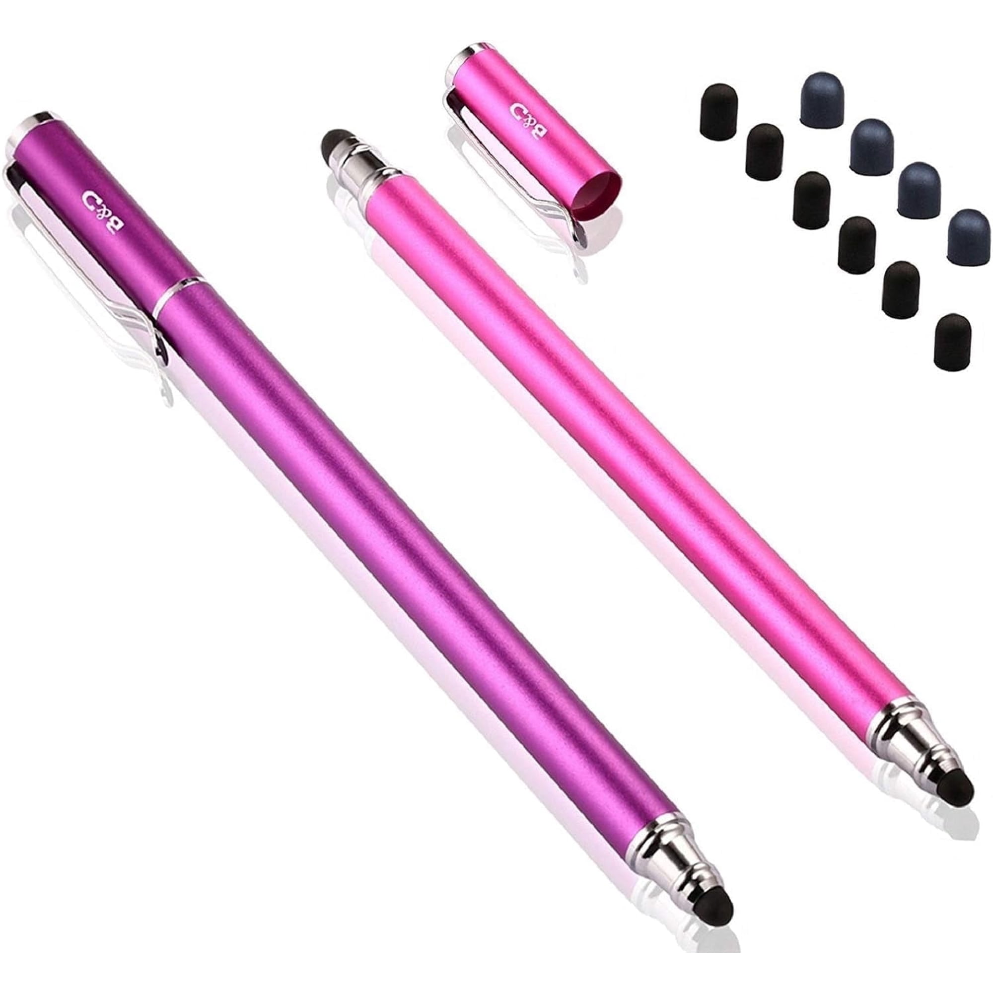 MEKO Stylus Pens for Touch Screens, 2-Pack Touch Pen Tablets Smartphone Styluses with 10 Replaceable Tips