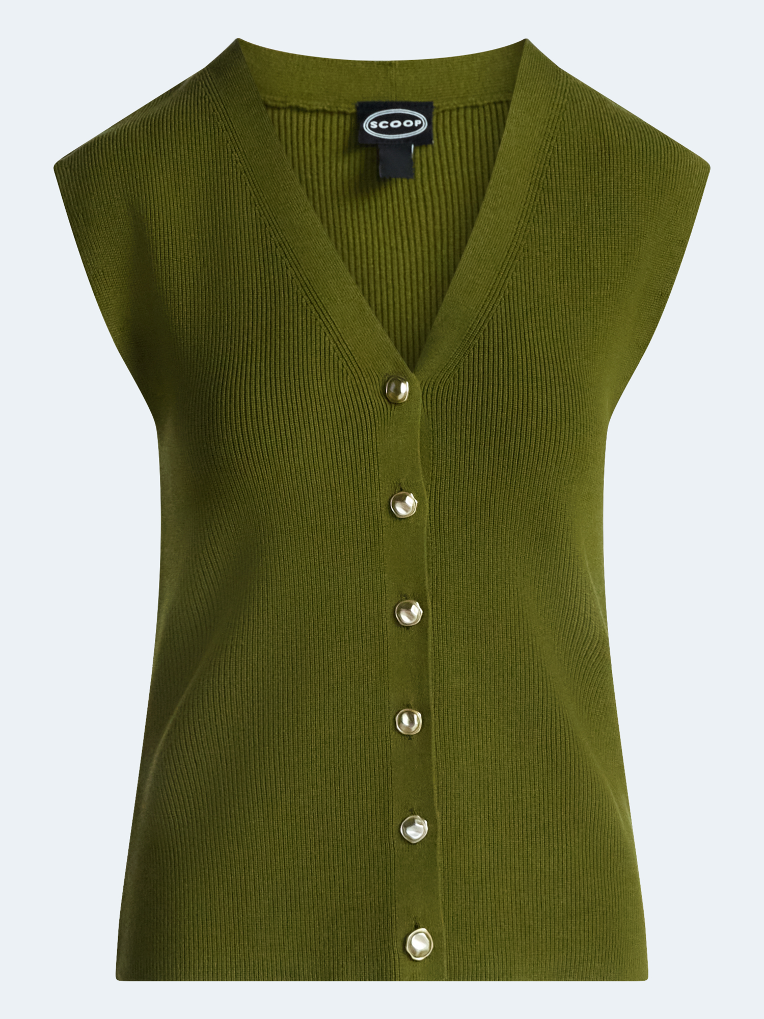 Scoop Women's V-Neck Sleeveless Cardigan Sweater photo 5