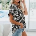 thumbnail image 6 of Button Down Shirt Women Cotton Short Sleeve Blouses V Neck Collared Button Up Summer Beach Tops, 6 of 7