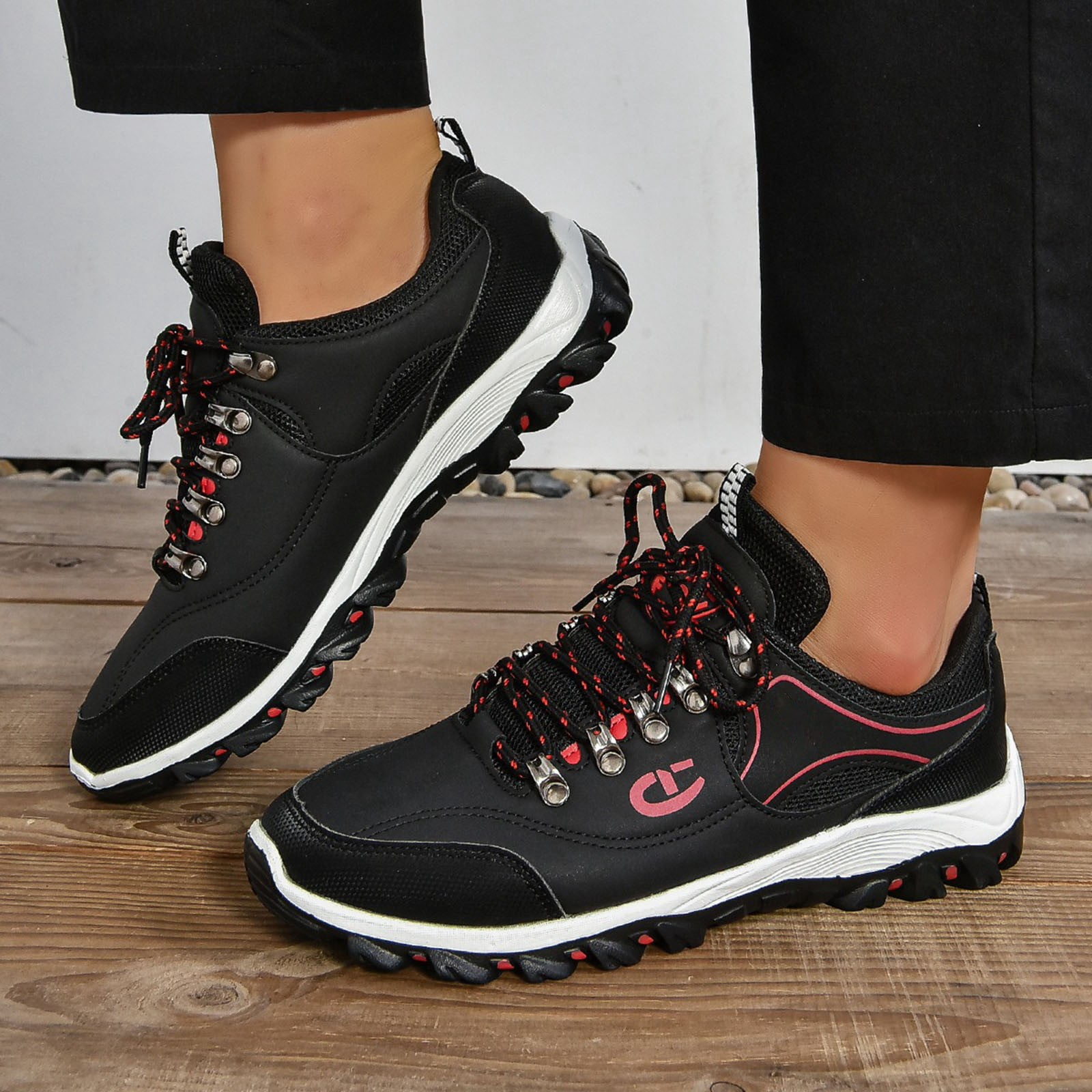 FhgihG Women's Waterproof Hiking Shoes Outdoor Climbing Sneakers Non-Slip Trekking Running