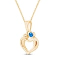 thumbnail image 2 of AFFY Round Simulated Blue Topaz Mom Love Heart Pendant Necklace 14K Yellow Gold over Silver, 2 of 5