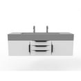 thumbnail image 2 of Nile 60" White Wood Floating Vanity with Gray Top and Black Trim, 2 of 8