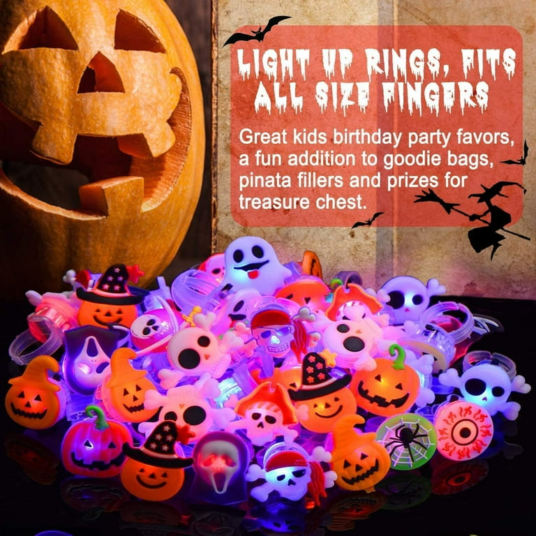 Halloween LED Glow Ring,Light Up Toys Glow in the Dark