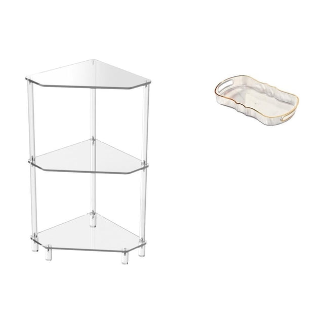 Mesa Auxiliar De Esquina Moderna Con Tres Estantes Y Bandeja Para Servir Alimentos Para Cocina, Baño, Sala De Estar Y Espacios Pequeños.