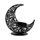 thumbnail image 1 of Candelabro de metal con forma de luna, portavelas, portavelas de té, decoración de Ramadán para el hogar, fiestas, hoteles Negro sin estrella, 1 of 9