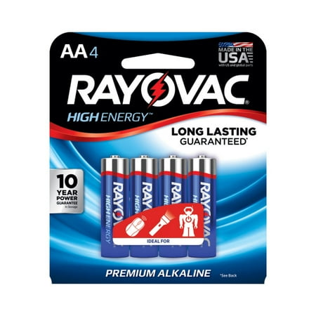 Rayovac High Energy Alkaline, AA Batteries, 4 Count