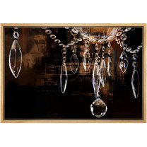wall26 Framed Canvas Print Wall Art Crystal Chandelier Silhouette on Dark Background Decorative Lights Digital Art Modern Art Chic Relax/Calm for Living Room, Bedroom, Office - 16"x24" Natu