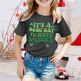 thumbnail image 2 of PMVFHDE Hauts Tube pour Filles T-Shirts Graphiques pour Filles Hauts d'Été pour Filles T-Shirt Décontracté Chic pour Filles T-Shirts pour Filles Manches Courtes T-Shirt Col Rond d'Été Coupe Décontractée Basique Noir, 3-4 Ans, 2 of 4