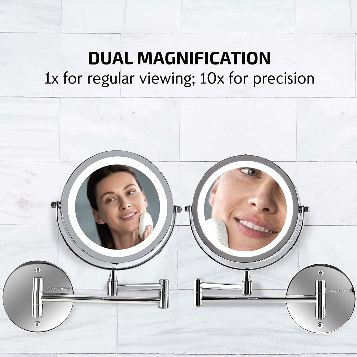 Scissors Extendable Arm Double Side Wall Mounted Bathroom Vanity Mirror  with Magnifying Mirror Gmj771 - China LED Mirror and Make up Mirror price