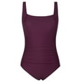 thumbnail image 4 of Firpearl Women's One Piece Swimsuits Vintage Tummy Control Bathing Suit Slimming Ruched Swimwear, 4 of 6