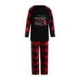 thumbnail image 2 of Qiylii Christmas Family Matching Pajamas Sleepsuit Set, Letter Tops+Plaid Pants, 2 of 9