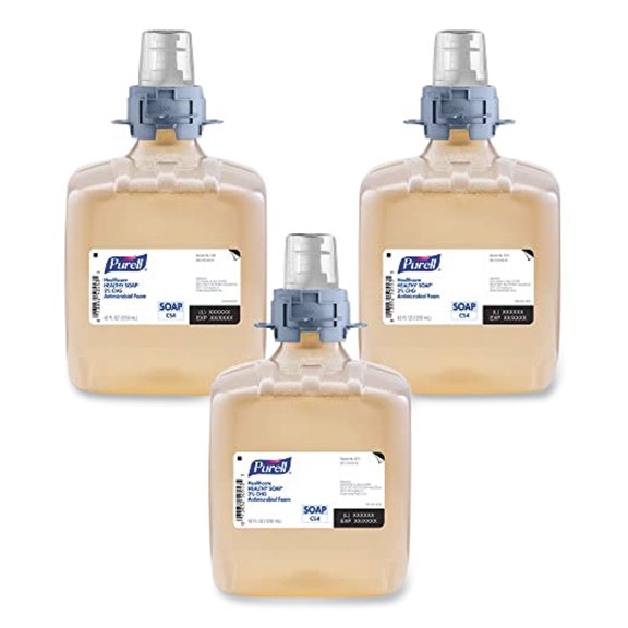 Purell Healthcare HANDWASH 2% CHG Antimicrobial Foam Fragrance-Free 3Ct 518103