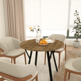 thumbnail image 4 of zyoiszvq 35.43" Round Dining Table for 2-4 People,Small Circle Kitchen Tables with Black Metal Leg, 4 of 9