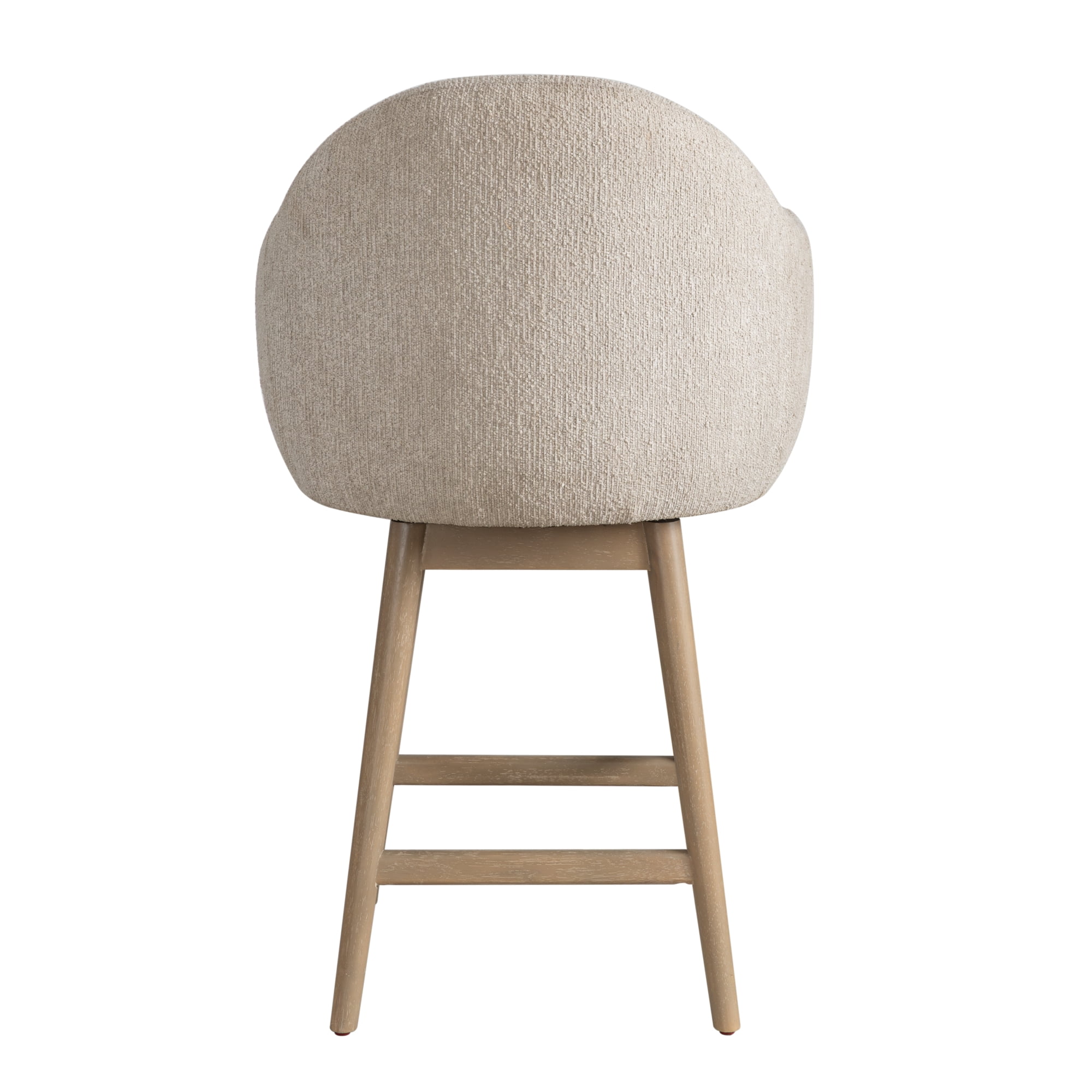Jaxon Solid Wood Upholstered 26" Counter Height Swivel Barstool with Ancient Stone Fabric Seat - Set of 3