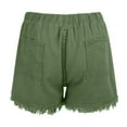 thumbnail image 6 of LIIPEE Women Jean Shorts Casual Elastic High Waist Tassels Drawstring Denim Shorts With Pockets Female Trendy Holidays Vacations Shorts,Green,Xl, 6 of 6