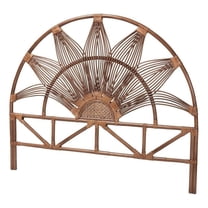 bali & pari Jasmine Natural Rattan Headboard with Sunburst Design Queen