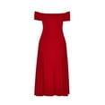 thumbnail image 3 of Robe Dos Nu Aguichant pour Femmes - Col en V Profond, Manches à Volants, Design à Nouer, Robe de Soirée Unie, 3 of 4