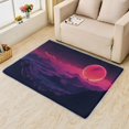 thumbnail image 2 of Vaporwave Area Rug - 4x6 Rug - Vaporwave Rug - 80s Neon Sunset Area Rug - Synthwave Mountain Rugs - Retro Futurism Carpet, 2 of 7
