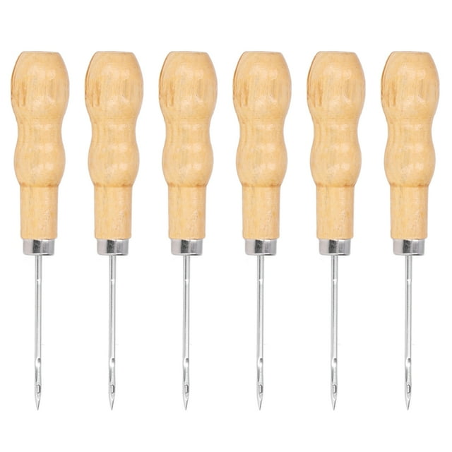 Punzones De Mano, Aguja De Acero Para Herramientas, Punzón De Costura De Cuero, Mango De Madera De Pino Para Bricolaje ANGGREK Leather Sewing Awl