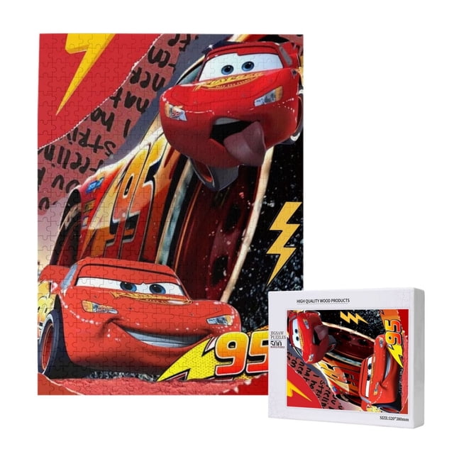 Rompecabezas de madera de Rayo McQueen: adecuado para niños y adultos, rompecabezas para niños y niñas, juguetes de juego de entretenimiento con rompecabezas, talla única