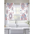 thumbnail image 5 of Independence Day Sheer Curtains 2 Panels Set Day 4th of July Ombre Blue Red Firework on White Sheer Window Curtains Light Filtering Rod Pocket Voile Drapes for Bedroom Living Room 52"x54", 5 of 9