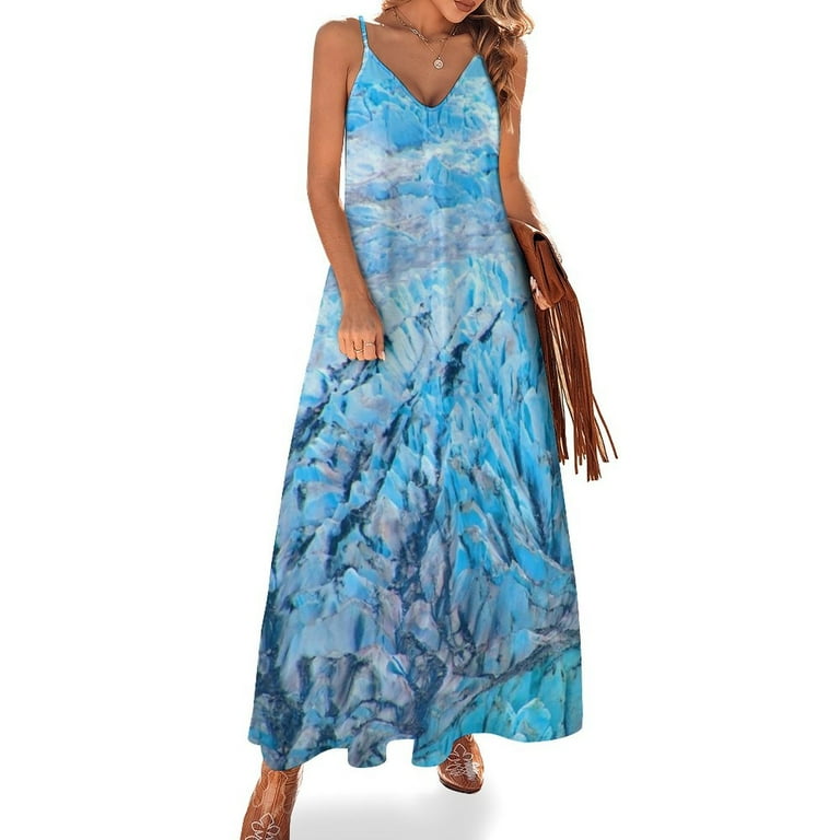 Blue Glacier Ice Alaska Sleeveless Dress women long dresses dresses for  women luxury designer party evening dress woman - Walmart.com