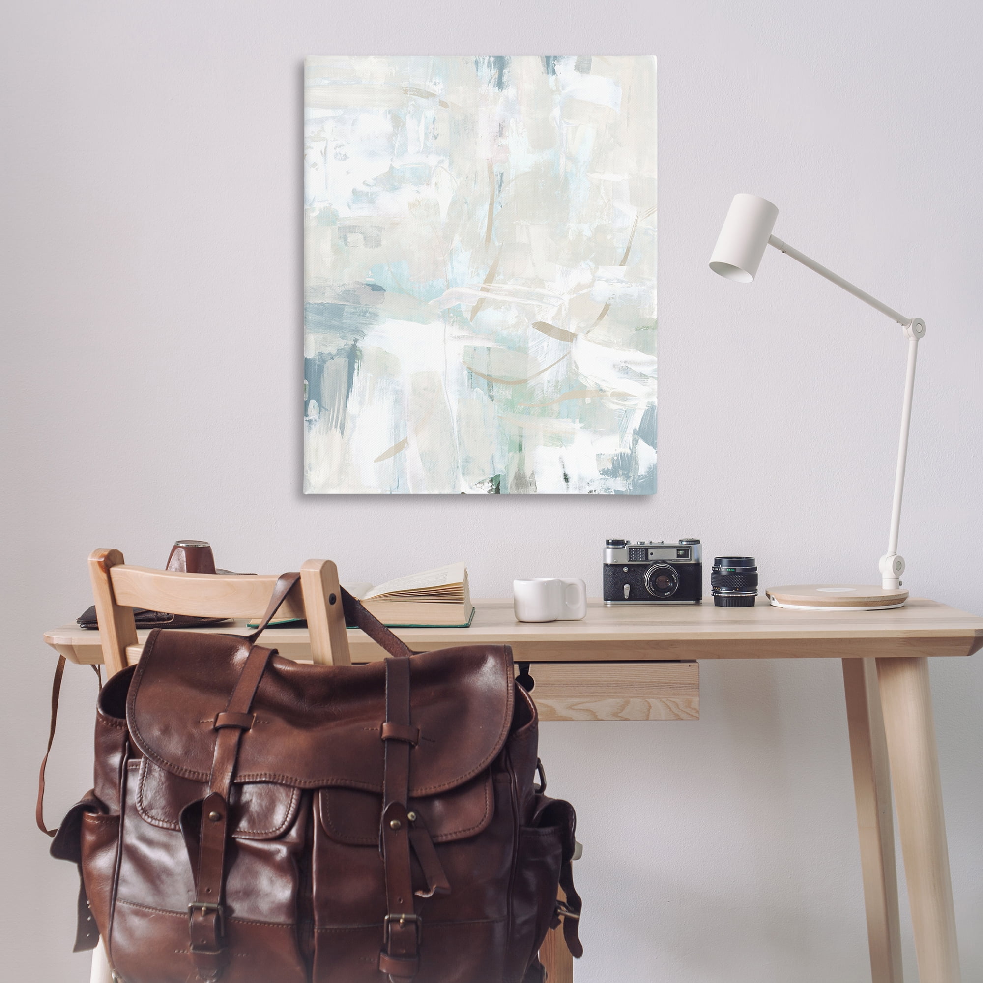 Stupell Industries Faded Off-White Abstract Abstract Painting Wrapped Canvas Art Print Wall Art, 36 x 48