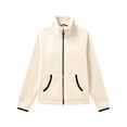 thumbnail image 5 of Zynoxe Women's Fuzzy Fleece Jacket Winter Stand Collar Zip Up Long Sleeve Coral Fleece Coat with Pockets Windproof Warm Plus Size Coat for Dailywear Beige M, 5 of 6