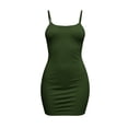 thumbnail image 4 of Women's Spaghetti Strap Tank Dress Basic Bodycon Slim Fit Mini Dress for Club Party, 4 of 5