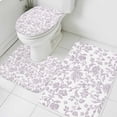 thumbnail image 3 of Spring Flower Bath Mat 3 Piece Bathroom Rug Set, Vintage Farmhouse Light Purple Boho Leaf Non Slip Bath Rug Contour Mat and Toilet Lid Cover, Absorbent Shower Mats Soft Bath Rugs and Mats Sets, 3 of 8