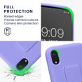 thumbnail image 4 of (2 pack) kwmobile Case Compatible with Apple iPhone XR - Case with Hand Strap and Stand Soft TPU Silicone Coating - Lavender, 4 of 8