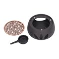 thumbnail image 1 of Teapot Warmer Base Ceramic Candle Heater Tea Coffee Milk Light Warmer with Purple Iron Pad for Home Black C Pad, 1 of 4