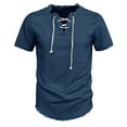 thumbnail image 6 of Men's Denim V Neck T Shirt Casual Short Sleeve Fringe Detail Comfortable Breathable Stylish Top for Everyday Wear Men's Tops T-Shirt Casual Crew Neck Loose, 6 of 8