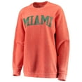 thumbnail image 2 of Women's Pressbox Orange Miami Hurricanes Comfy Cord Vintage Wash Basic Arch Pullover Sweatshirt, 2 of 3