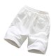 thumbnail image 3 of Mens Pantalones Cortos Atléticos de Verano de Ocio Mezcla de Lino de Algodón, Elástico Bolsillo de Cordón de Cintura para Correr, Yoga Y Relajarse, 3 of 8