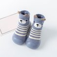 thumbnail image 2 of Fozruso Boys Girls Animal Cartoon Socks Shoes Toddler WarmThe Floor Socks Non Prewalker Shoes Sizes 4.5 Toddler(Blue), 2 of 4
