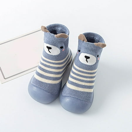 

Hunpta Toddler Shoes Infant Boys Girls Animal Cartoon Socks Shoes Toddler Fleece WarmThe Floor Socks Non Slip Prewalker Shoes