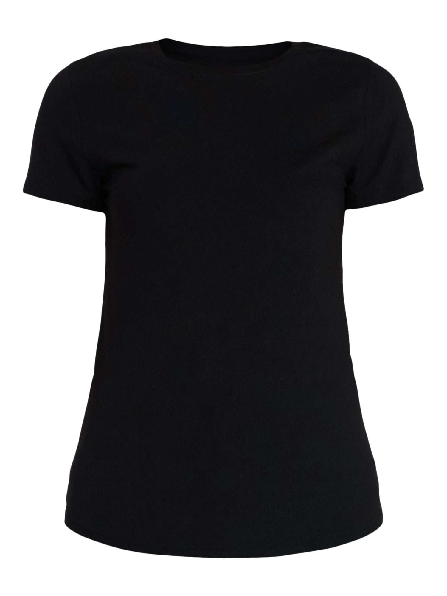 Time and Tru Women's Slim Fit Crewneck Tee with Short Sleeves, Sizes XS-XXXL