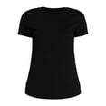 thumbnail image 6 of Time and Tru Women's Slim Fit Crewneck Tee with Short Sleeves, Sizes XS-XXXL, 6 of 6