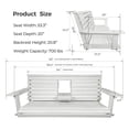 thumbnail image 2 of Innovaze Premium 5 ft Poly Lumber Porch Swing for 3 Person, High Back & Deep Seat Comfort, Foldable Cup Holders, Stainless Steel Hardware, White, 2 of 11