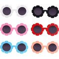 thumbnail image 5 of 6 pares de gafas de sol para niños con forma de flor redonda de cristal decorativo, 5 of 5